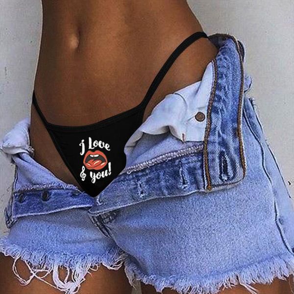 

women's panties underpants cotton low-waist briefs underwear funny letter print lingerie thongs g string s-2xl, Black;pink