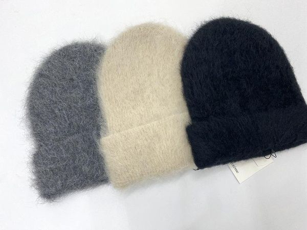 

beanies women simple curled warm knitted plush hat casual autumn winter caps