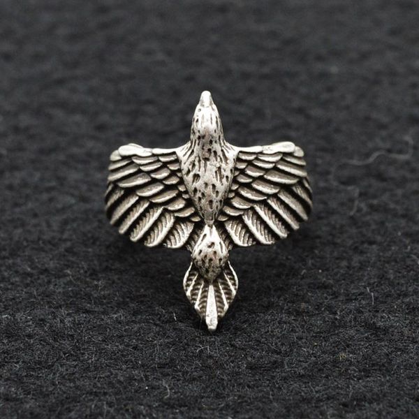 

cluster rings 1pcs beautiful viking raven talisman eagle bird ring for women men jewelry drop ship rg150, Golden;silver