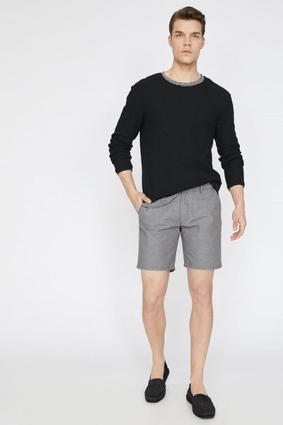 

koton male gray normal waist pocket detail shorts men's, White;black