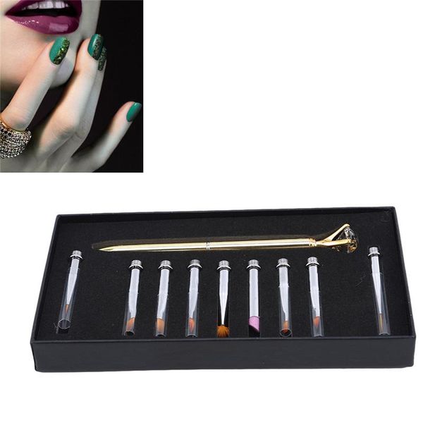 

nail art kits 1set painting pen gold silver suit painted box brush eyebrow pencil