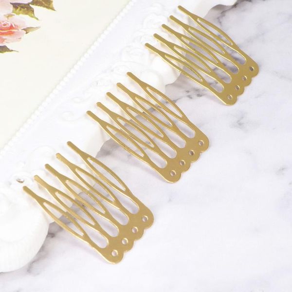 

hair clips 50pcs diy combs simple tuck comb fashion five teeth accessories for girls ladies (golden)