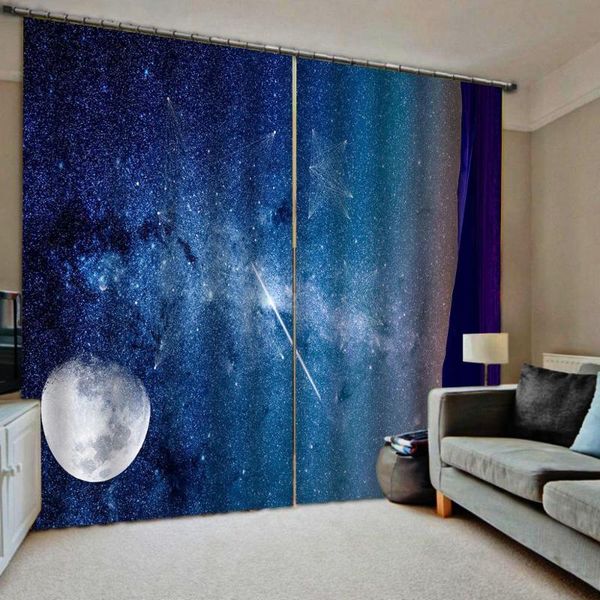 

curtain & drapes blue curtains 3d luxury blackout window living room star