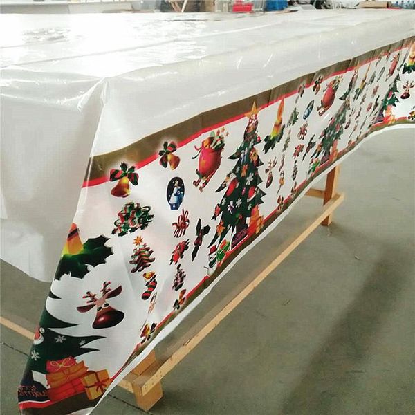 

packaging dinner service christmas tree printed 1.80*1.08m disposable waterproof table cover home decorative cloth party supplies