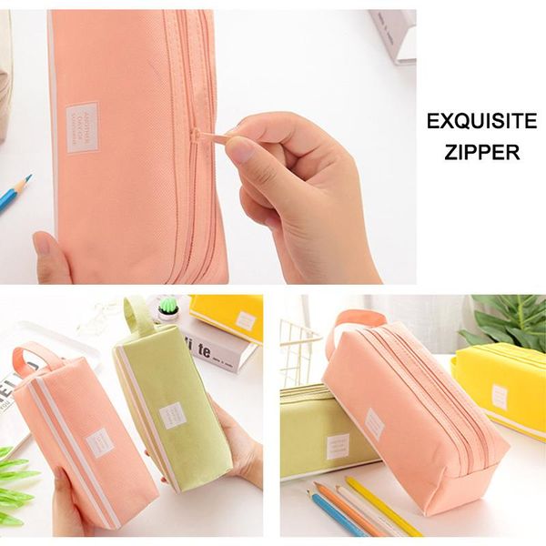 

pencil bags girls cute case pen storage bag 2 compartments makeup coin purse for women sga998