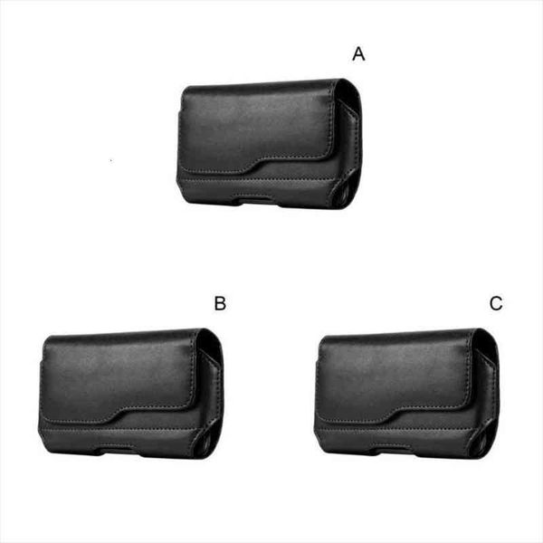 

fashion mens horizontal leather waist bags belt case holster pouch sleeve phone holder bum bag male travel outdoor pack