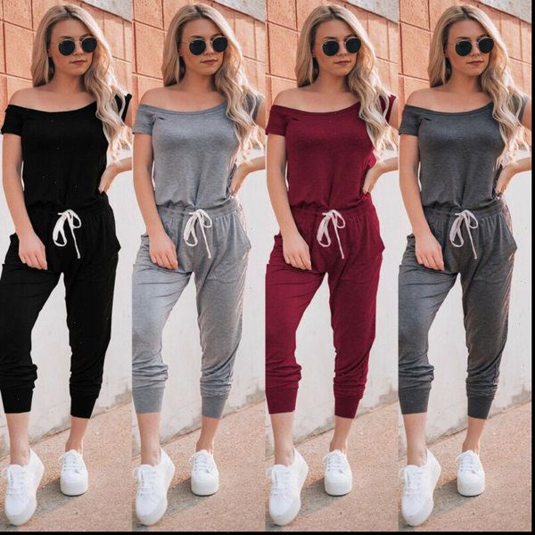 

long summer fashion women rompers off shoulder overalls, Black;white