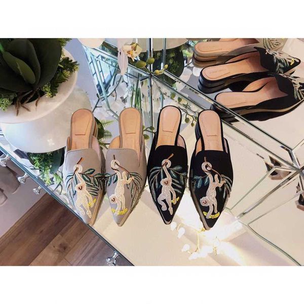 

slippers sweeheart 2021 summer women's leather flat colorful fashion shoes blingbling 34-41, Black