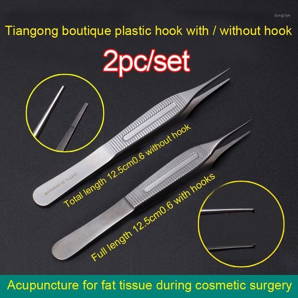 

2pc/set double eyelids makeup tools/accessorie eyelid tools stainless steel fine tweezers hooked with teeth health beauty1