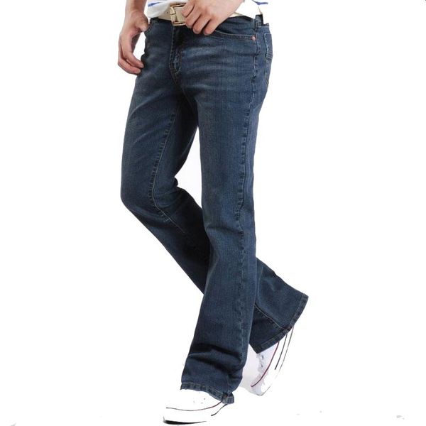 

jeans men 2021 men's micro horn stretch slim denim horns trousers nostalgic blue classic design