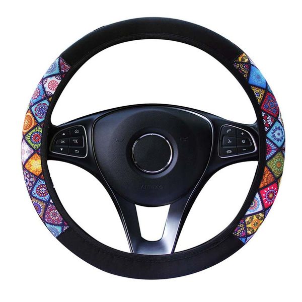 Caminh￣o de capa do volante de carro el￡stico Caminh￣o anti-deslizamento de estilismo Capas de rodas de dire￧￣o Acess￳rios para interiores Acess￳rios para interiores
