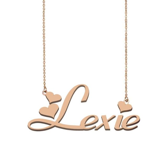 

pendant necklaces lexie name necklace for women girls birthday friends wedding mother days jewelry gift, Silver