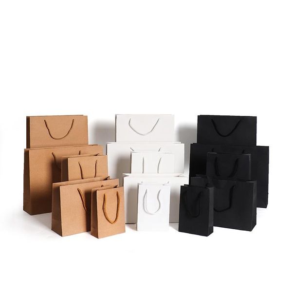 

10pcs paper gift bag garment shoe box packing kraft pape shopping wrap