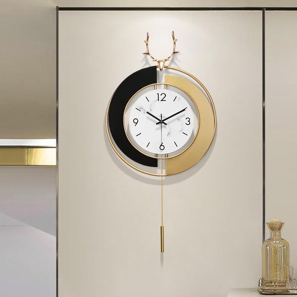 

wall clocks nordic simple design style clock with pendulum creative mute modern large fashion luxury home decor