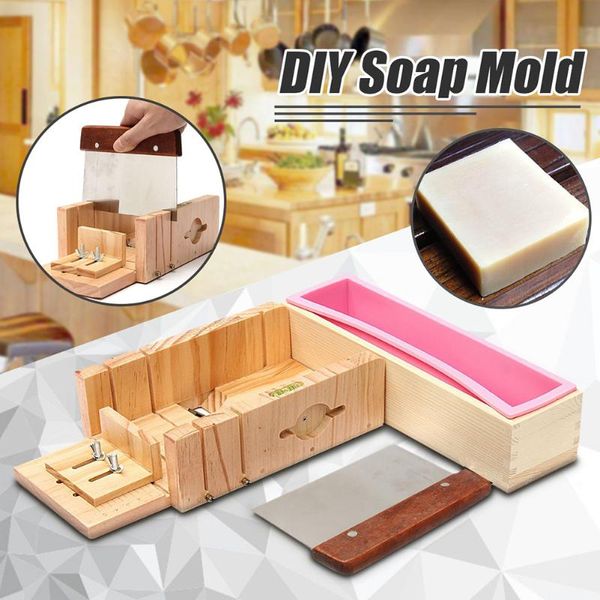 

pcs handmade soap wooden box silicone mold trimming dispenser + cutter 24.6x7x5.5cm craft tools