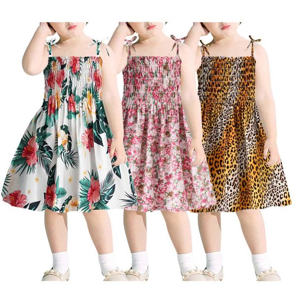 

girl's dresses 1-5 anni kids toddler baby girls princess dress coreano floreale fiore increspato cinturino estate neonata abiti abito d, Red;yellow