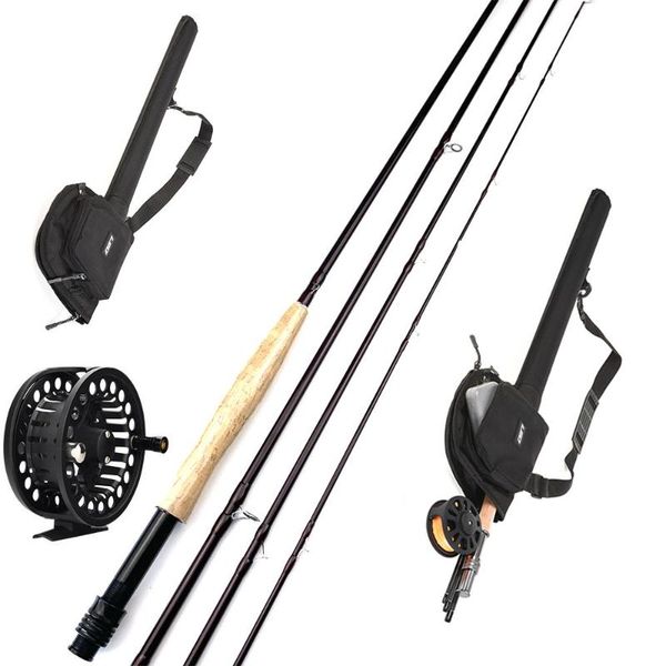 

wild water fishing 8/9 foot, 4-piece, 3/4~5/6 weight rod complete and reel combo starter package