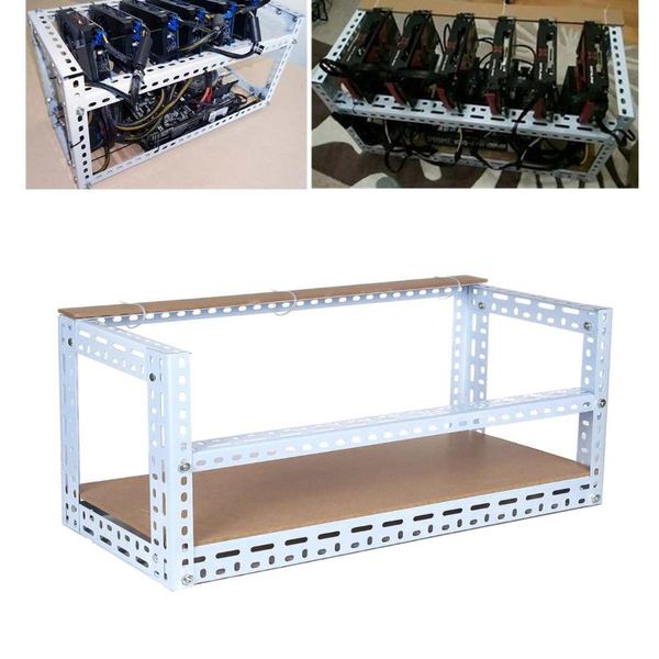 

fans & coolings 10 gpu mining rig machine open air case stackable computer eth miner frame temp monitor btc ltc coin server