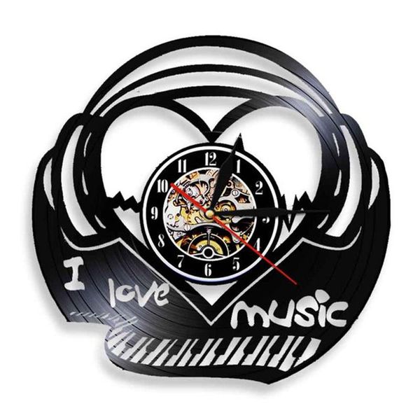 

wall clocks piano lights keyboard led lighting clock handemade record lamp i love music 3d lighted sign