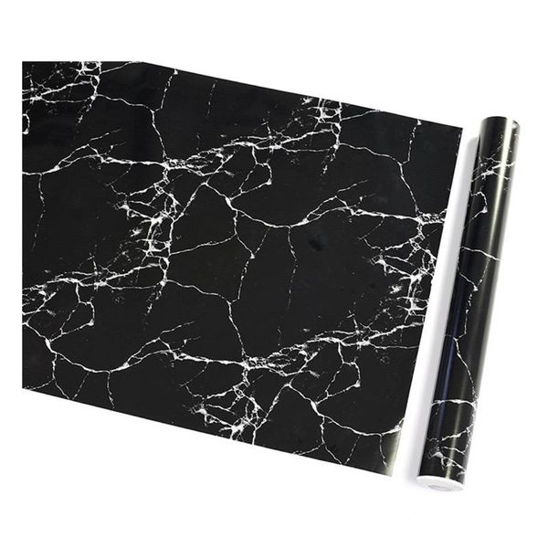 

wallpapers waterproof peel and stick removable smooth surface black self adhesive marble wallpaper for kitchen bathroom furniture upgrade