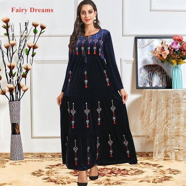 

ethnic clothing women velet abaya plus size muslim dress dark blue islamic maxi dresses bangladesh kaftan turkey robe vestidos 2021, Red