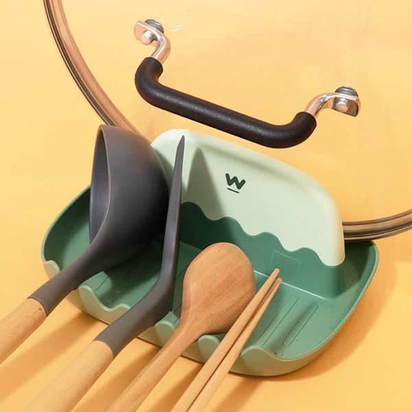 

household kitchen spatula lid racks cooking dishes mat storage rack plastic holder hooks & rails