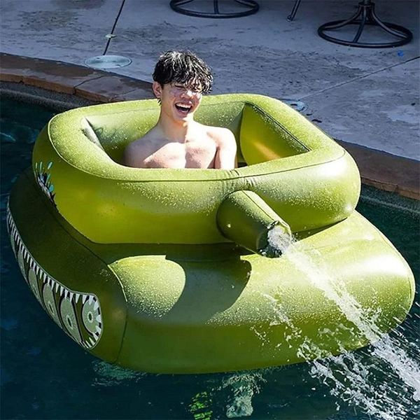 

inflatable floats & tubes tank swimming ring water jet boat toy with squirt gun giant size outdoor toys