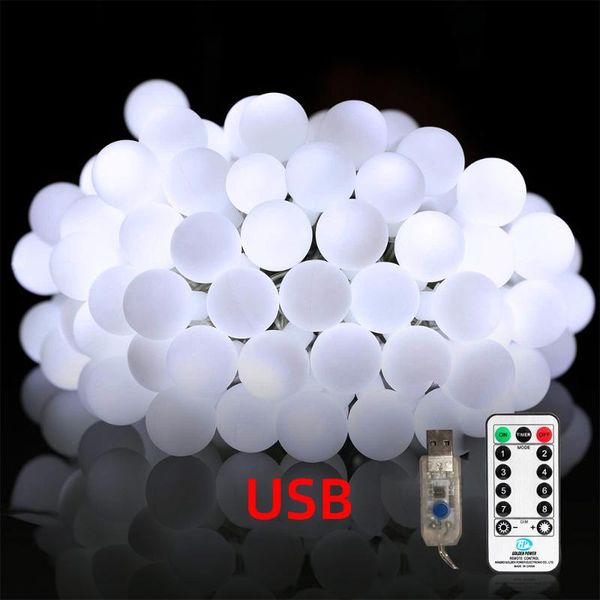 

strings usb remote control ball light string christmas fairy garlands for wedding party indoor outdoor lighting holiday decoration