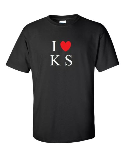 

i heart love ks shirt kansas the sunflower state black white red t-shirt s-5xl, White;black