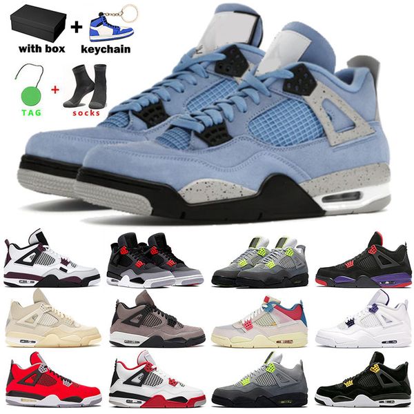 

4 jumpman 4s basketball shoes off men women university blue cool grey black cat punch lemon venom white cement big size sneaker designer tra