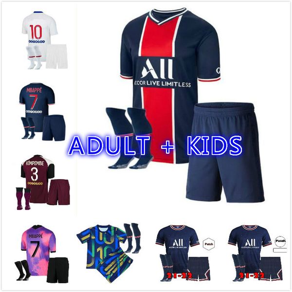 

2021 paris sarabia soccer jersey kids kit socks verratti mbappe marquinhos di maria icardi football shirt maillot de, Black;yellow