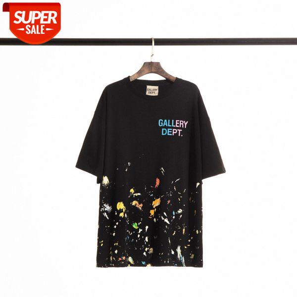 

gallery dept splash ink starry sky fireworks pure cotton round neck loose short-sleeved ins high street men and women the same paragra #qm1j, White;black