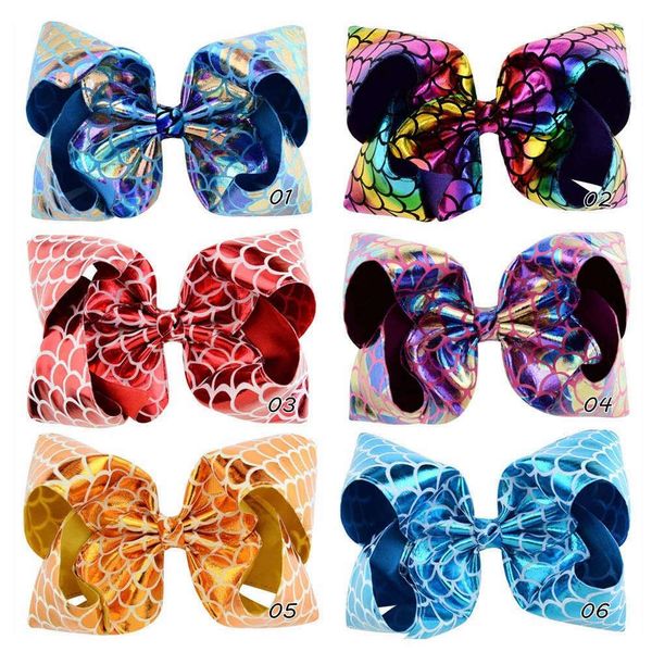

8 inch baby girls big bows hairclips barrettes hair accessories hairpin headbands infant toddler headdress for child kids, Golden;silver