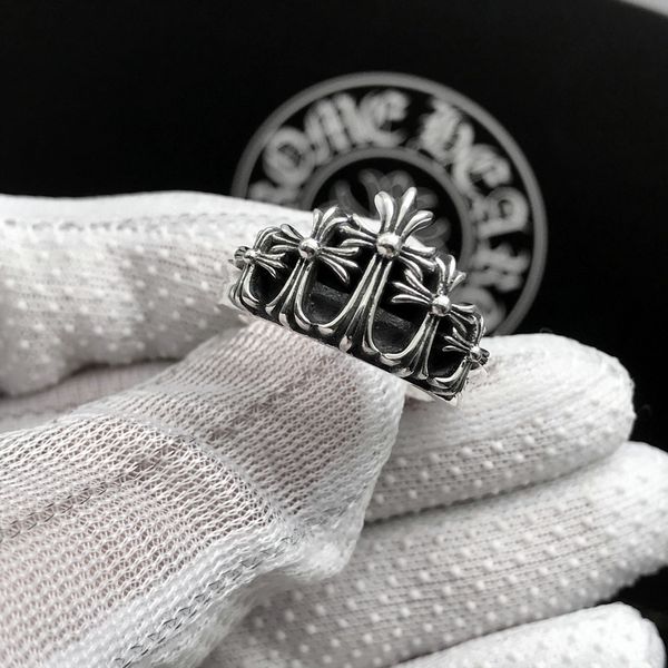 

classic crosin ch croquet cross crown thai silver punk trend couple ring