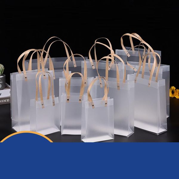 

storage bags custom logo pp plastic bag transparent frosted gift hard clothing with