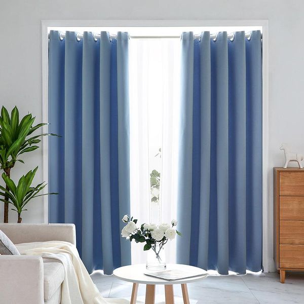 

curtain & drapes light luxury european-style full blackout curtains, high-precision finished sunshade fabrics, perforated solid color f