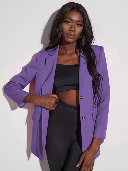 

neon pink button front blazer r9yh#, White;black