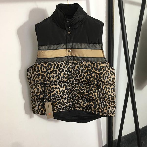 

creative leopard men women vests winter double side designer lady vest outdoor street style girls brand jackets, Black;white