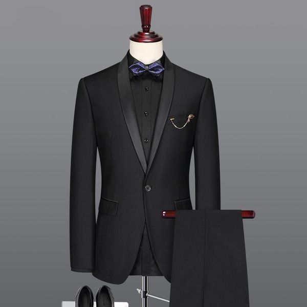 

men's suits & blazers shawl lapel black wedding for men custom made slim fit groom prom party terno masculino one button, White;black