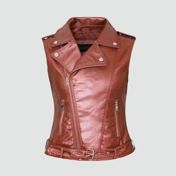 

women's vests faux pu leather sleeveless jacket coat casual motorcycle waistcoat vest women gilet femme ladies outwear plus size, Black;white