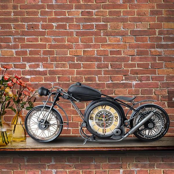 

wall clocks creative retro clock personality locomotive motorcycle seat living room wine cabinet desk home deskdecoration