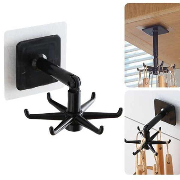 

hooks & rails 360Â° ratable self-sticky hanger kitchen cooking utensil rotatable turners spatula storage organizers
