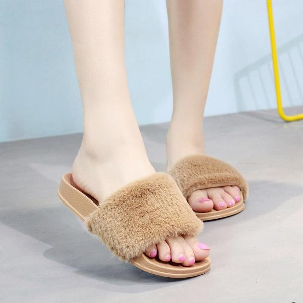 

autumn winter home warmth korean version indoor outdoor wear pvc slippers female european american fashion wool, Black