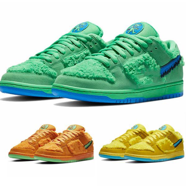 

sb dunk running shoes grateful dead green opti yellow orange dancing bear low men's and women's sneakers size 36-45