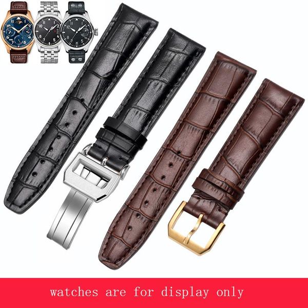 

watch bands yopo genuine leather watchband 20 21 23mm black brown wristband replacement strap for portugieser series men's accessories