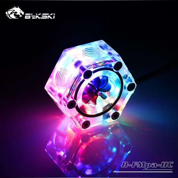 

bykski acrylic flow meter 6-way g1/4 thread 5v gnd light to aura coolant filter computer cooler fittings holes fans & coolings
