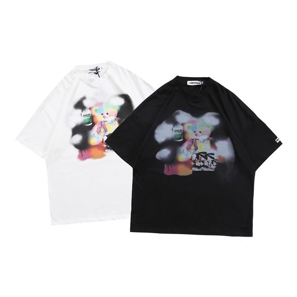

fashion t shirt 2021 summer hip hop spray painting graffiti short sleeve, White;black