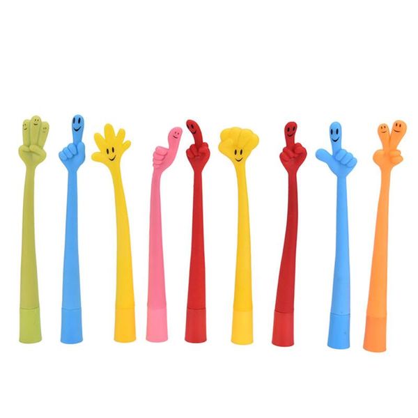 

ballpoint pens 0.5mm finger pen boligrafos plastic ball writting stationery office school supplies, Blue;orange