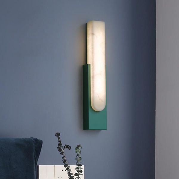 

postmodern light luxury marble wall lamp minimalist led bedroom staircase aisle el living room decoration bracket
