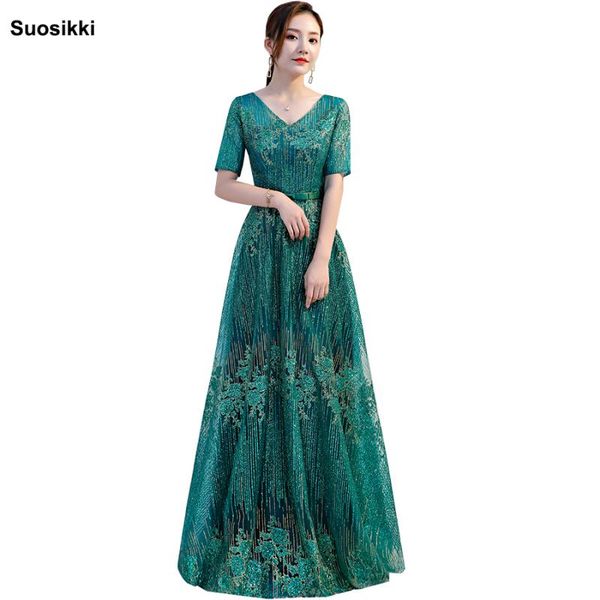 

party dresses suosikki 2021 bling sequined lace up evening backless floor length formal prom gown, White;black